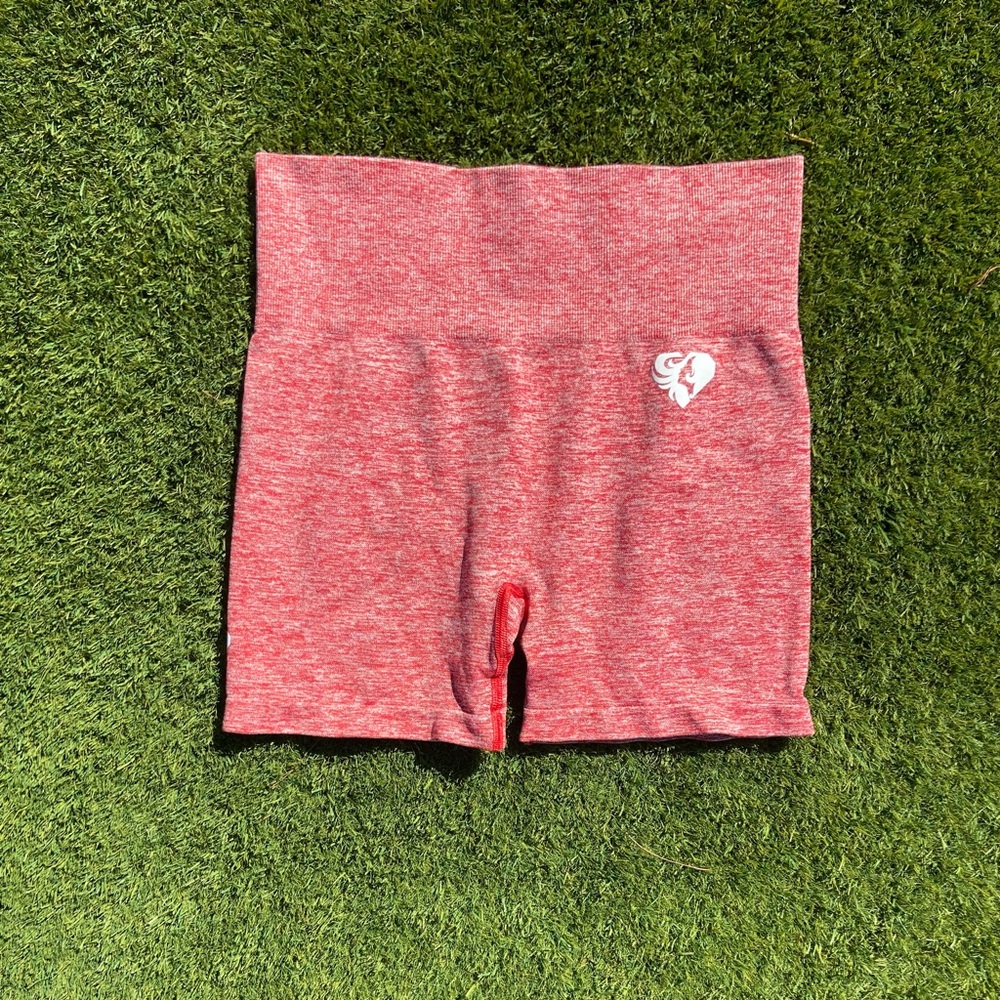 Red/White sport shorts by women’s best